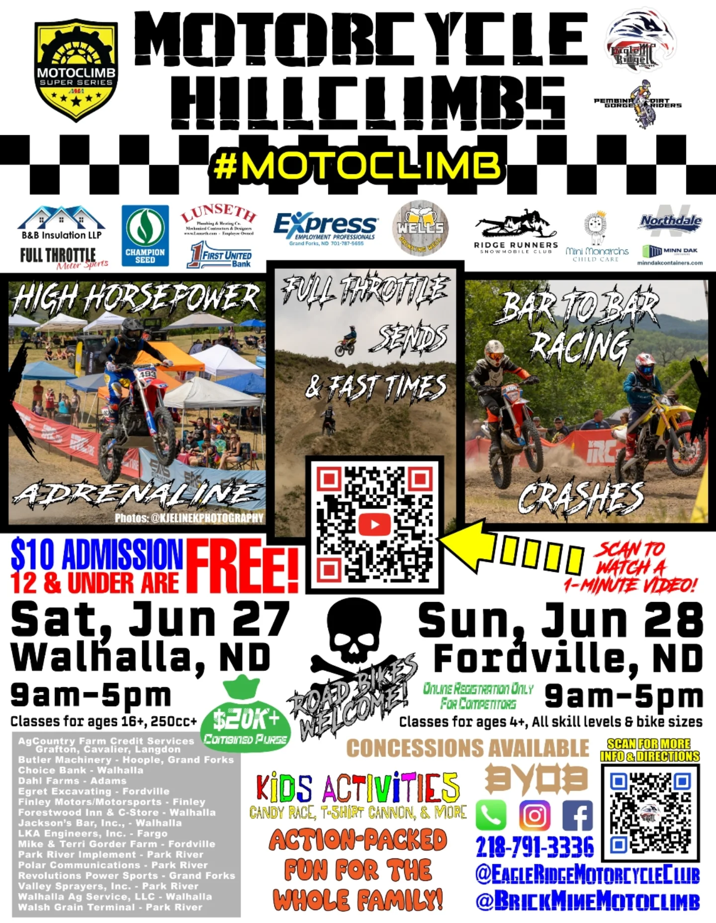 flyer with information about the Brick Mine Motoclimb